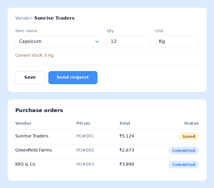 Purchase orders